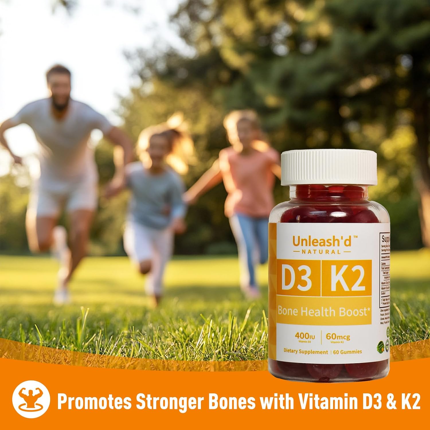 Gominolas de Vitamina D3 y K2 Unleash'd 60 uds