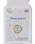 VED Vitamina D3 + K2, 200 mcg, 180 Comprimidos Veganos