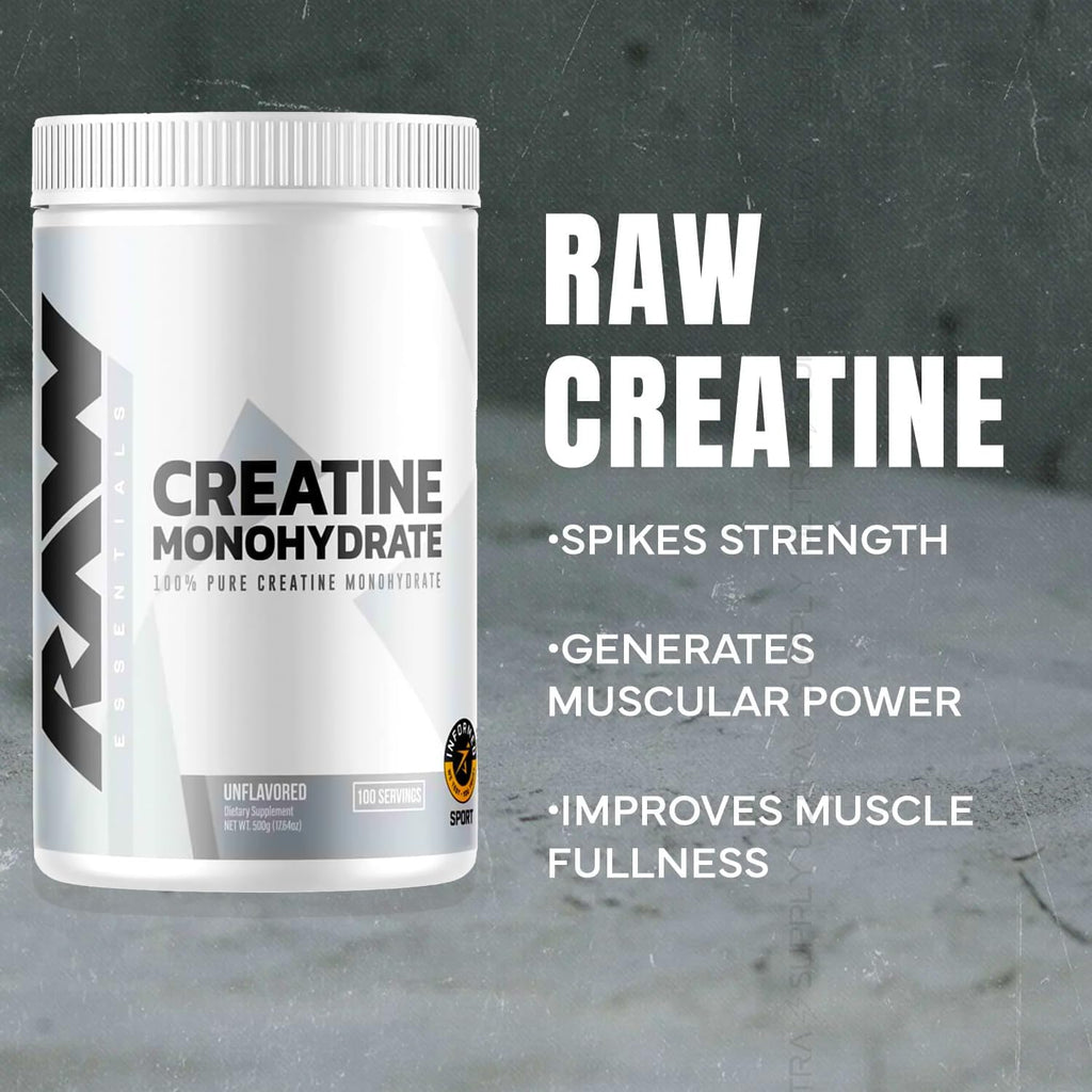 Creatina Monohidrato en Polvo Micronizada, 100 Dosis, Sin Sabor, 510g – Creatina para Fuerza Muscular, Recuperación y Rendimiento