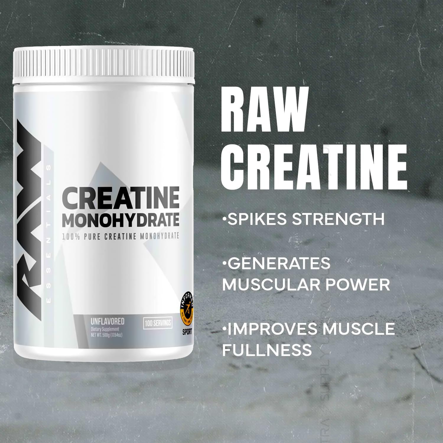 Creatina Monohidrato en Polvo Micronizada, 100 Dosis, Sin Sabor, 510g – Creatina para Fuerza Muscular, Recuperación y Rendimiento