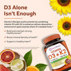 Doctor's Recipes Vitamina D3 + K2, 10.000 UI, 200 mcg MK-7, 120 Cápsulas Blandas