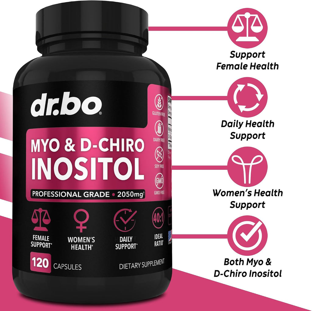 Myo-Inositol y D-Chiro Inositol 40:1 - Suplemento para Mujeres - 2050mg por dosis - 120 Cápsulas