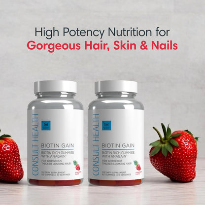 Consult Health BIOTIN GAIN Gummies con – El mantenimiento de la piel en condiciones normales. – Image 5