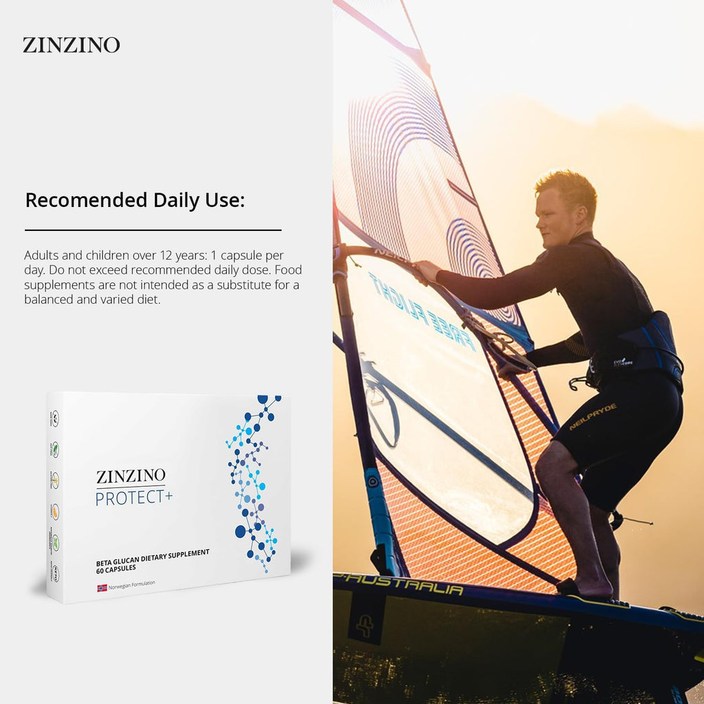 Zinzino Protect+ - Suplemento Inmunológico con Beta-Glucanos, Vitamina C y D3, 60 Cápsulas