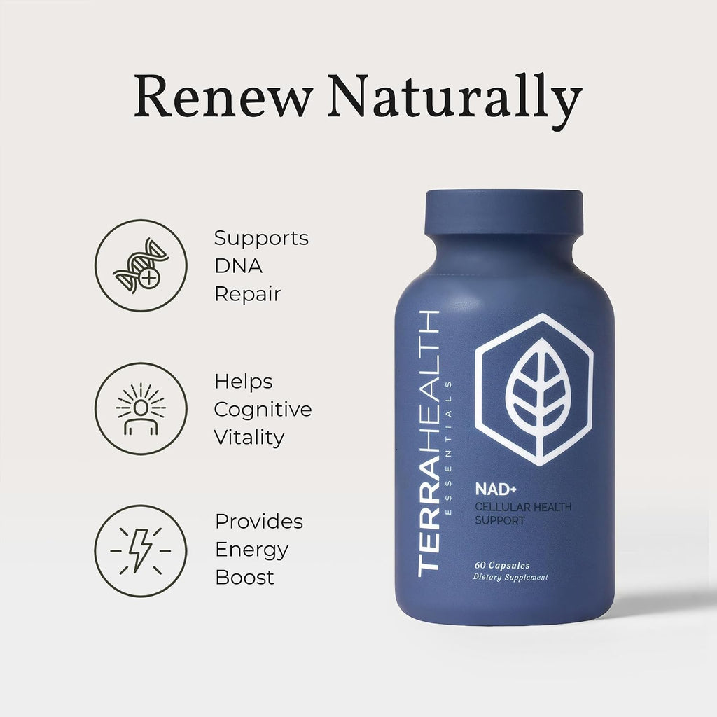 Terra Health Essentials NAD+ - Energía Celular, Reparación Metabólica y Envejecimiento Saludable - 30 Días