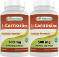 Best Naturals L-Carnosina 500 mg - 100 Cápsulas Vegetales (Paquete de 2)