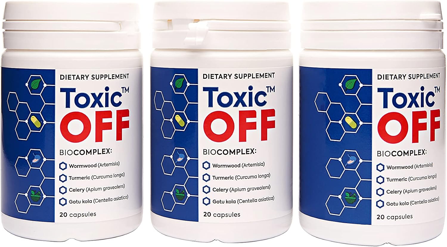 TOXIC OFF Cápsulas Fáciles de Tragar, 20 porciones