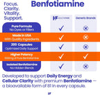 Healthfare Benfotiamina 600mg | 200 Cápsulas Veganas | Absorción Mejorada