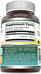 Amazing Formulas Biotina 10,000 mcg - 120 Comprimidos de Disolución Rápida - Sabor Cítricos