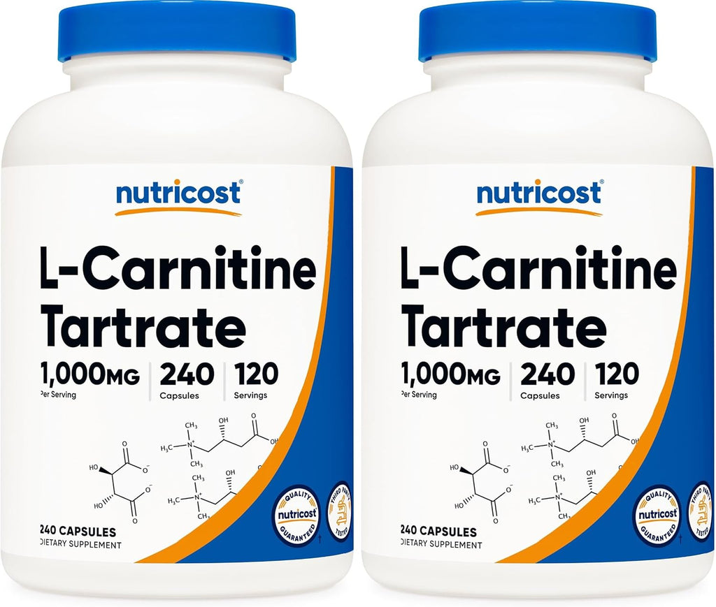 Nutricost L-Carnitina Tartrato 1000mg, 120 Cápsulas