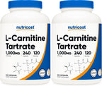 Nutricost L-Carnitina Tartrato 1000mg, 120 Cápsulas