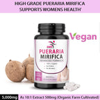 Pueraria Mirifica (Kwao Krua Kao) - Extracto Concentrado 10:1 - Suplemento de Raíz Pura - 60 Cápsulas Veganas