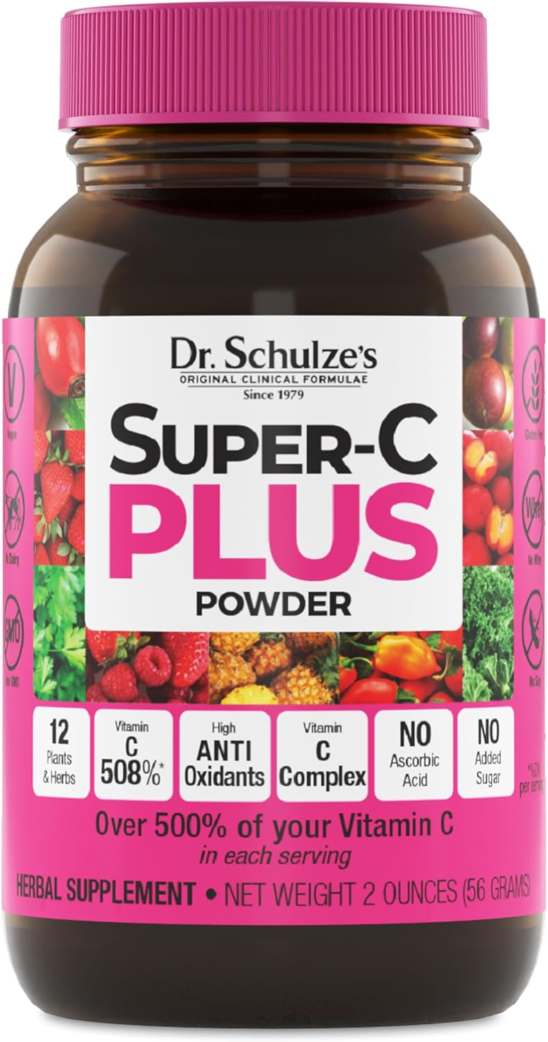 Dr. Schulze's Super-C Plus - Complejo de Vitamina C con Superalimentos - 2 oz (20 porciones)