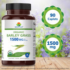 Brieofood Césped de Cebada Orgánico 1500mg, 90 Comprimidos Vegetarianos