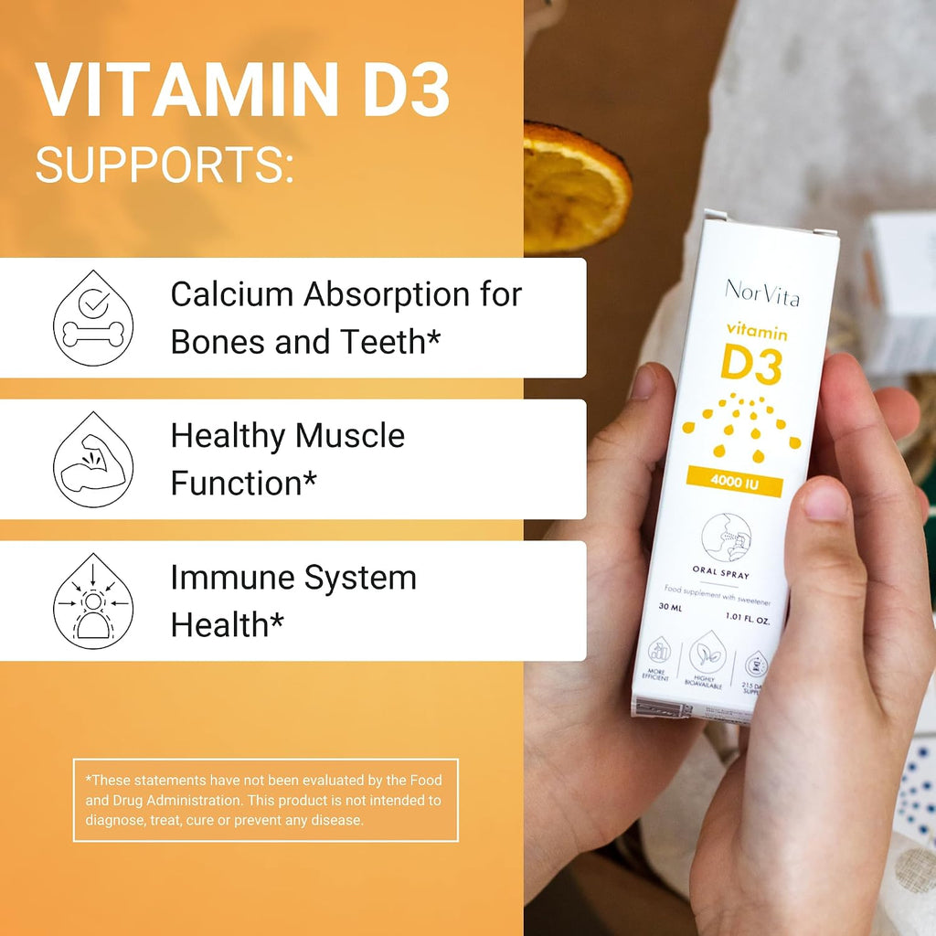 NorVita Vitamin D3 Spray 4000 IU – 30 ml (215 Dosis)