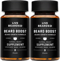 Live Bearded Beard Boost – Suplemento para el crecimiento de la barba, biotina 5000mcg