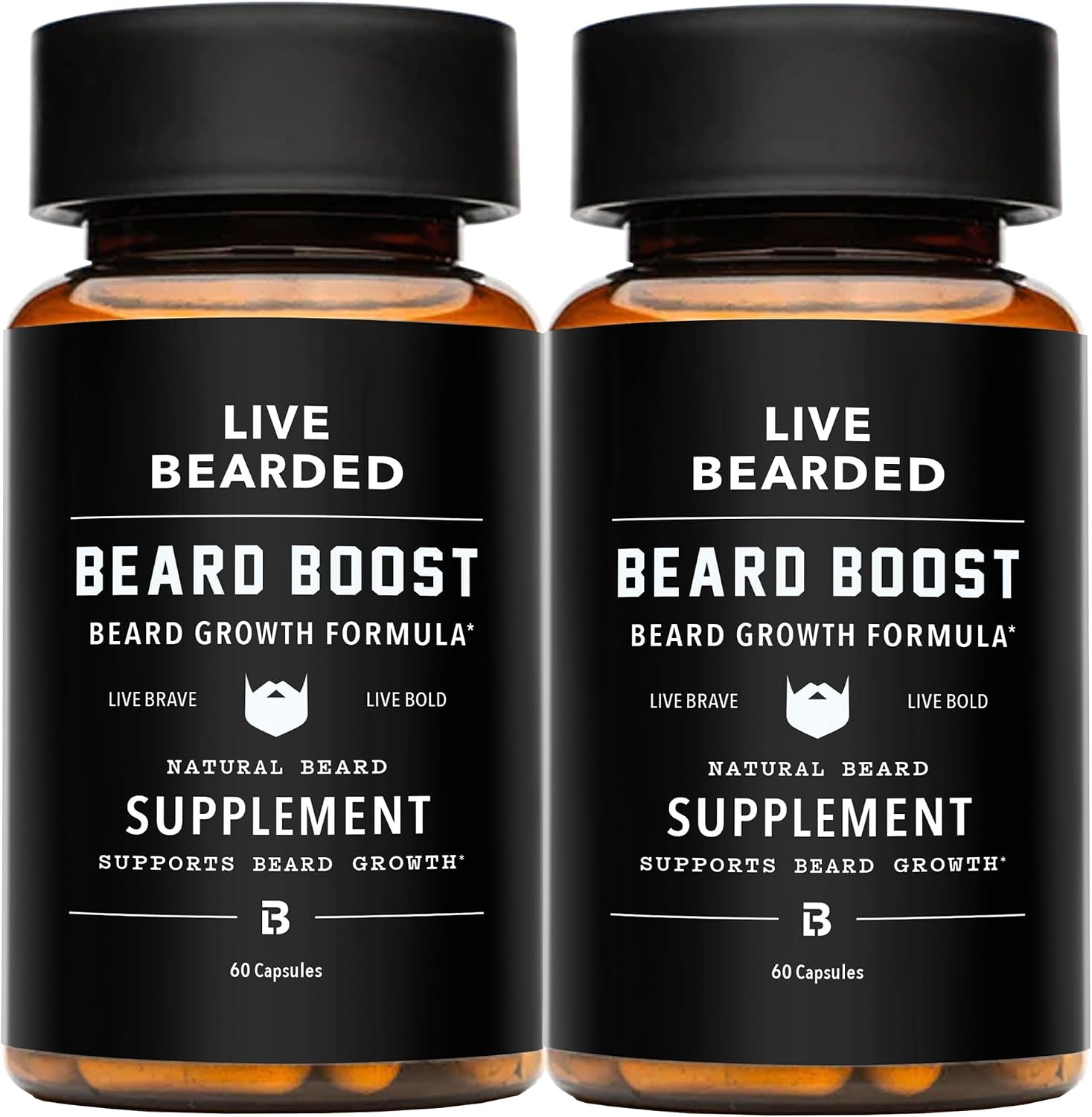 Live Bearded Beard Boost – Suplemento para el crecimiento de la barba, biotina 5000mcg