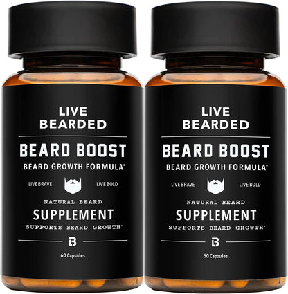Live Bearded Beard Boost – Vitaminas para el – El metabolismo energético normal. – Image 1