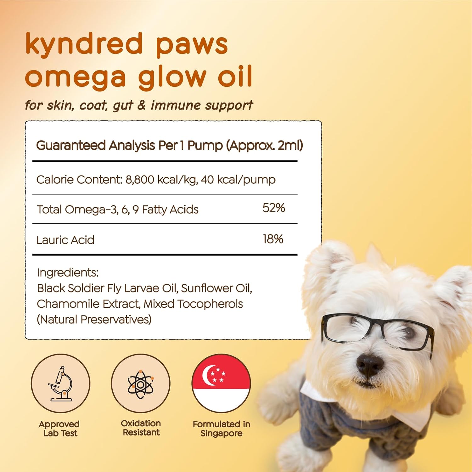 Kyndred Paws Aceite Omega-3-6-9 para Perros, Sabor Natural Sin Olor a Pescado - 8.5 fl oz (251 ml) - Alternativa al Aceite de Salmón - Apoya Piel, Pelaje y Salud Intestinal