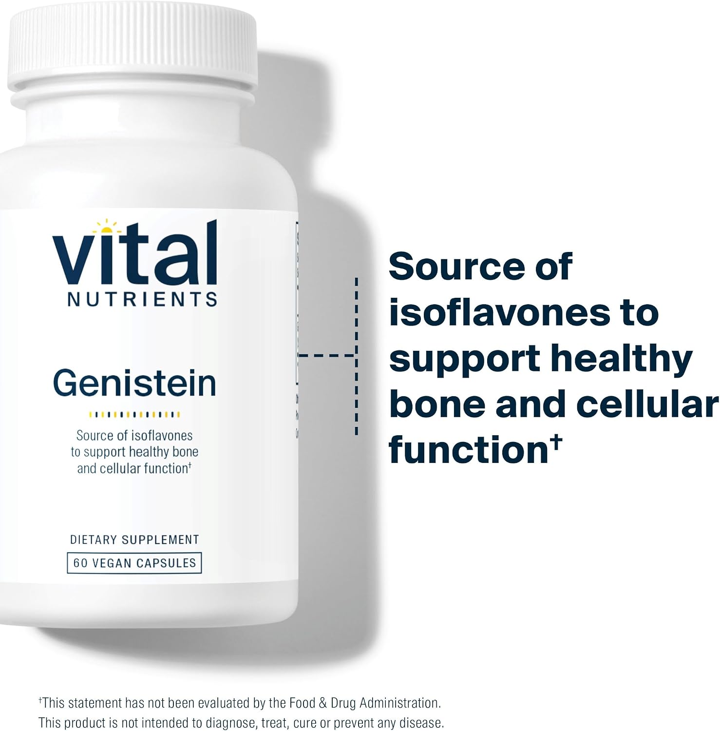 Vital Nutrients Genistein - 60 Cápsulas - Complemento Vegano