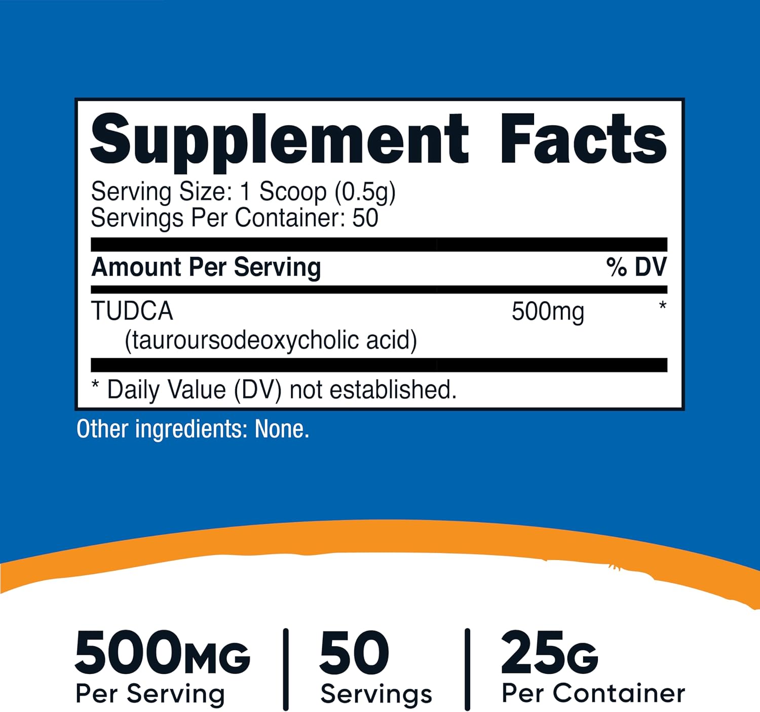 Nutricost TUDCA en Polvo 25 Gramos - Ácido Tauroursodesoxicólico - Sin Gluten, No Transgénico
