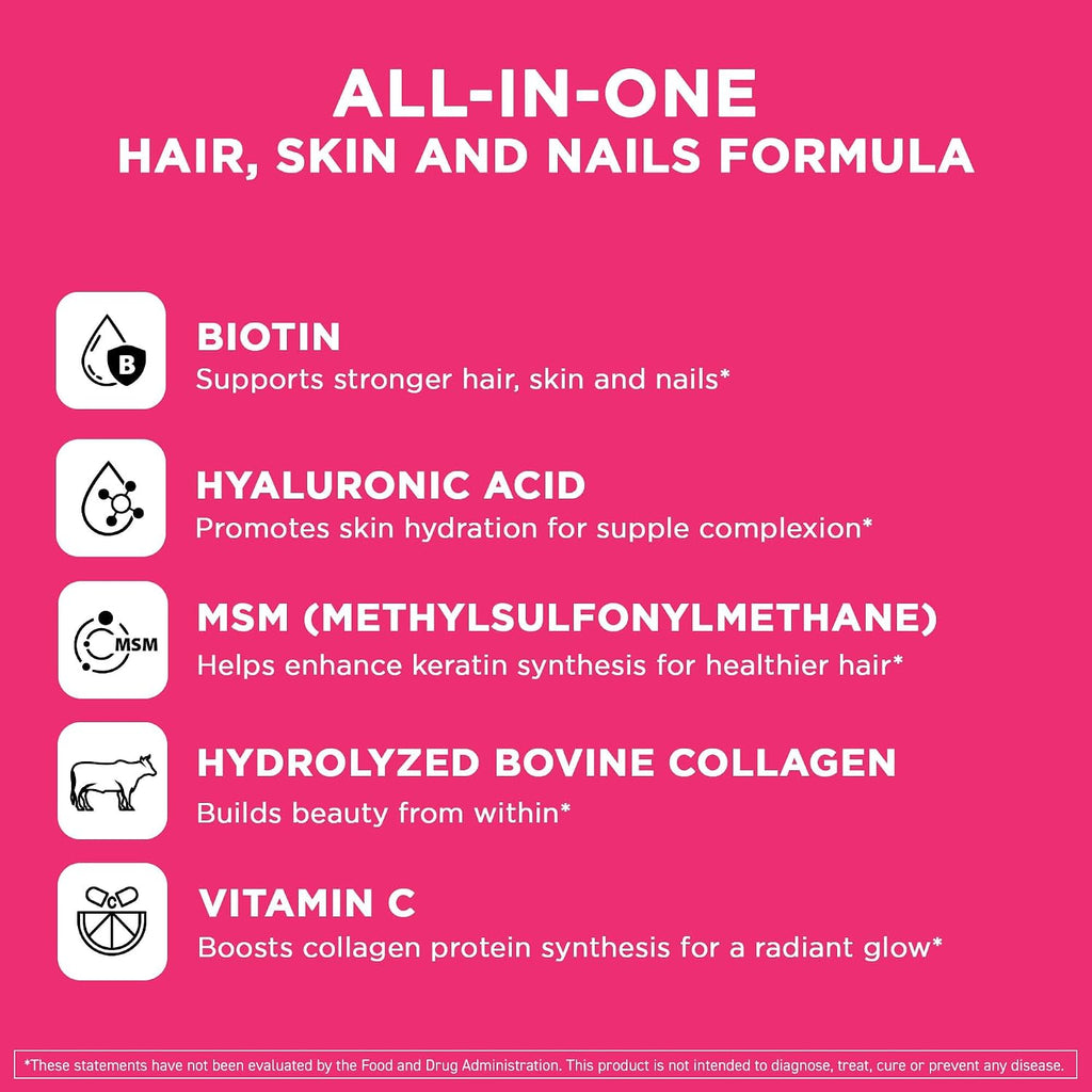 Vital Vitamins Biotin Complex con Ácido Hialurónico y Colágeno - 60 Cápsulas