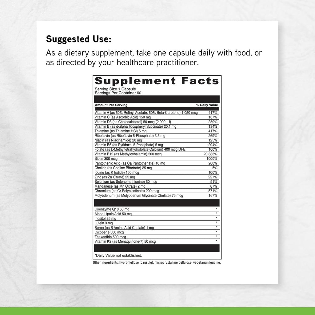 DAVINCI Labs Daily Best Ultra - Complejo Multivitamínico y Mineral, 60 Cápsulas Vegetarianas