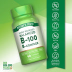 Nature's Truth Complejo B Vitaminas B Completo, 60 Cápsulas, Alta Potencia B-100, Vegano, Sin Gluten