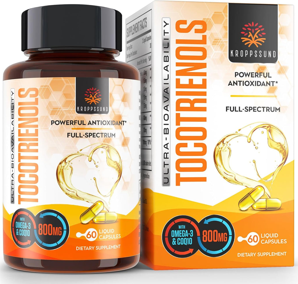 Kroppssund Tocotrienoles 800mg | Suplemento Celular y Energético - 60 Cápsulas Líquidas