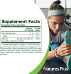 NaturesPlus Vitamina E 400 UI Masticable Sabor Algarroba - 90 Comprimidos - Protección Antioxidante - Sin Gluten, Vegano