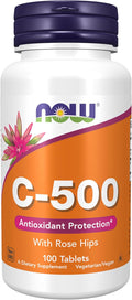 NOW Foods, Vitamin C-500 with Rose Hips, Antioxidant Protection*, 100 Tablets