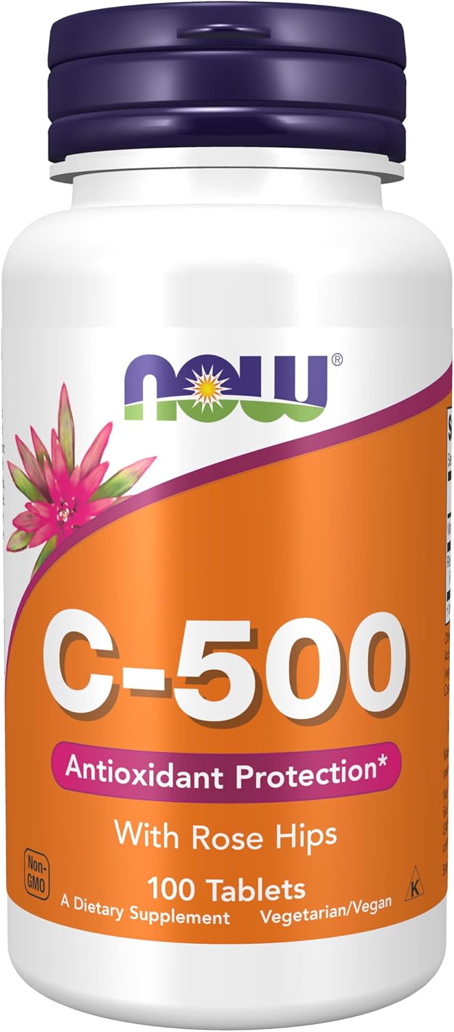 NOW Foods, Vitamin C-500 with Rose Hips, Antioxidant Protection*, 100 Tablets