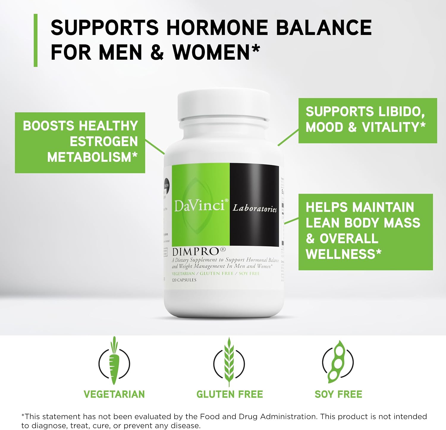 DimPro - Suplemento Dietético para el Equilibrio Hormonal - 120 Cápsulas