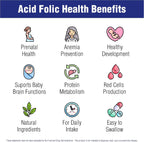 Ácido Fólico 400 mcg - 100 Comprimidos - Natural Systems