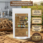neotea Polvo de Raíz de Nannari 500g | Hemidesmus Indicus | Bebida Refrescante Natural | Sin Aditivos