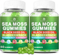 Gominolas de Sea Moss – Musgo Irlandés con Saúco y Aceite de Semilla Negra, Vejiga de Mar, Raíz de Bardana – Sabor a Manzana Verde – 120 Gominolas Veganas