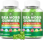 Gominolas de Sea Moss – Musgo Irlandés con Saúco y Aceite de Semilla Negra, Vejiga de Mar, Raíz de Bardana – Sabor a Manzana Verde – 120 Gominolas Veganas