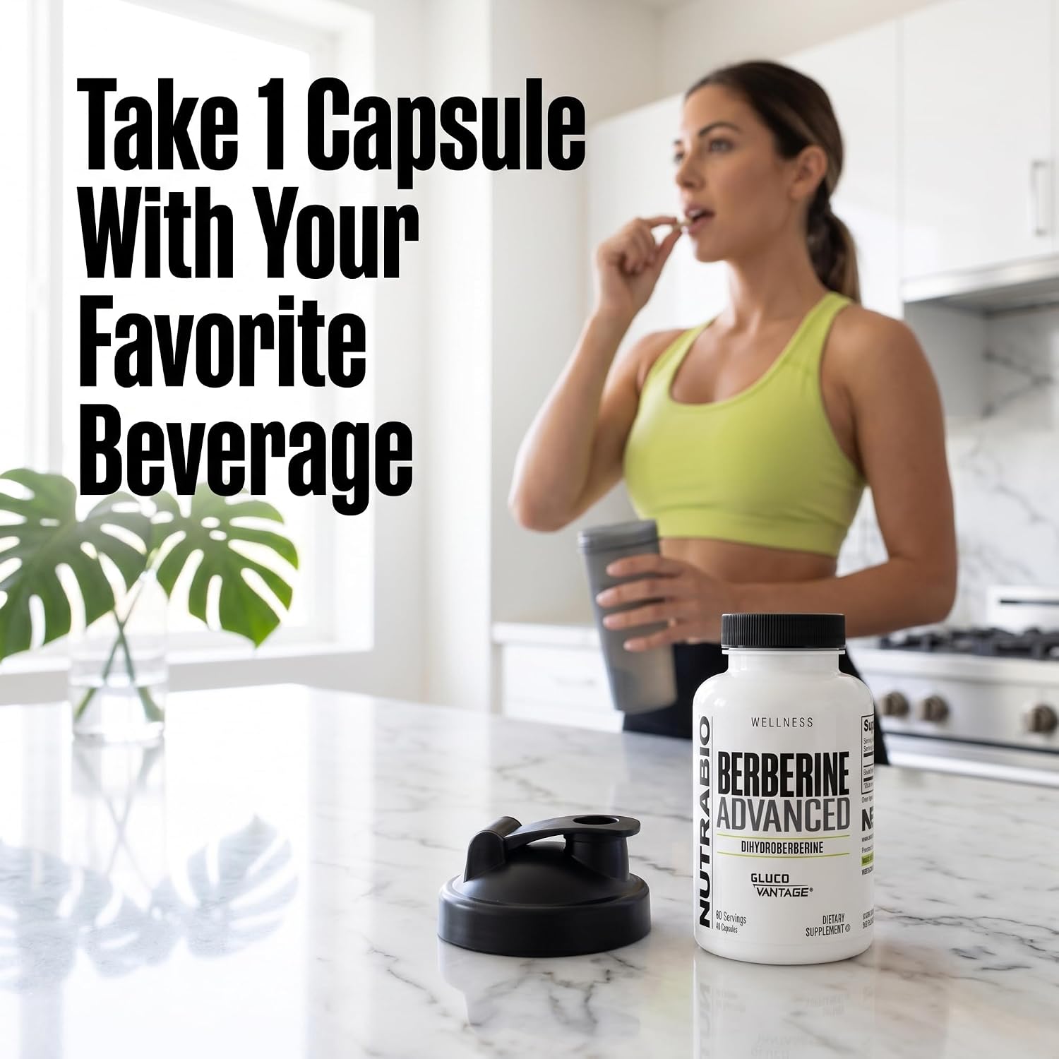 NutraBio Berberine Advanced – Dihidroberberina 200 mg, 60 Cápsulas