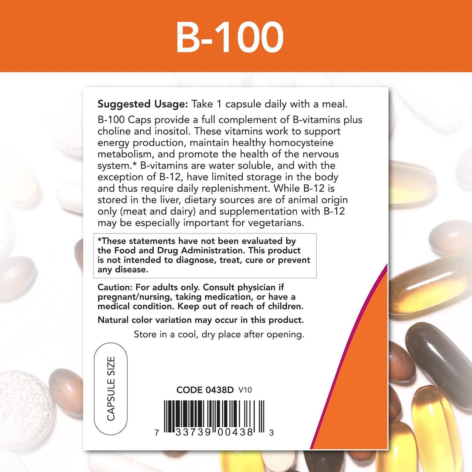 Now Foods B-100, 250 cápsulas (Paquete de 2)