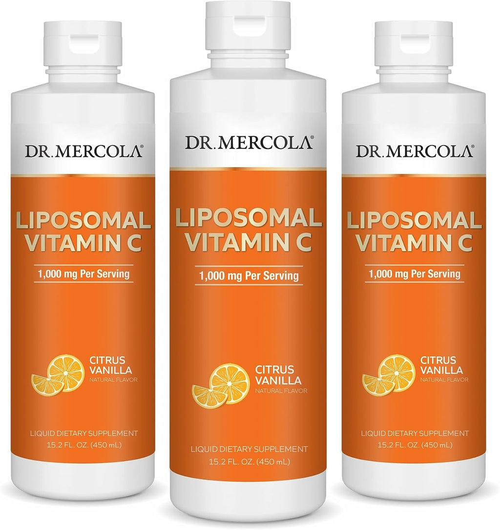 Dr. Mercola Vitamina C Líquida Liposomal con Vitamina E - Sabor Cítrico Vainilla - 450 ml (30 dosis)