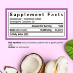 Doctor's Recipes Biotin 10,000 mcg con Aceite de Coco - Suplemento Vegetariano para Metabolismo Energético y Mantenimiento del Cabello (90 Softgels)