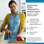 EuroMedica Ultra Absorption - Berberina con GammaSorb para la Salud Metabólica y Hepática - 60 Cápsulas Veganas