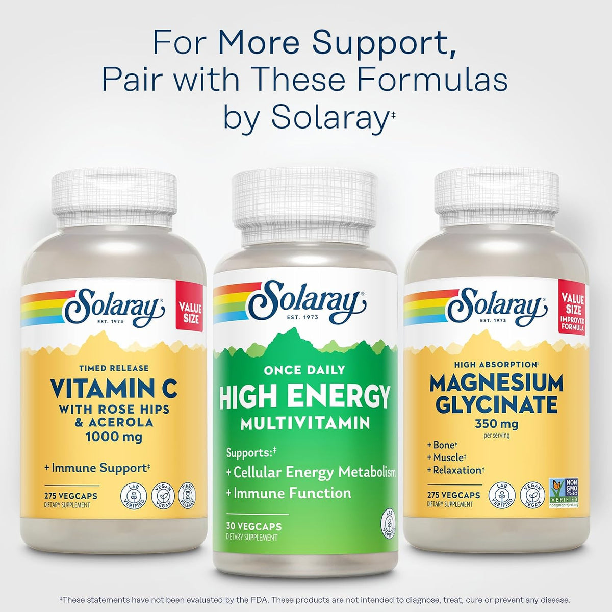 SOLARAY Once Daily High Energy Multivitamin – Vitamina C: Contribuye a la protección de las células frente al daño – Image 6