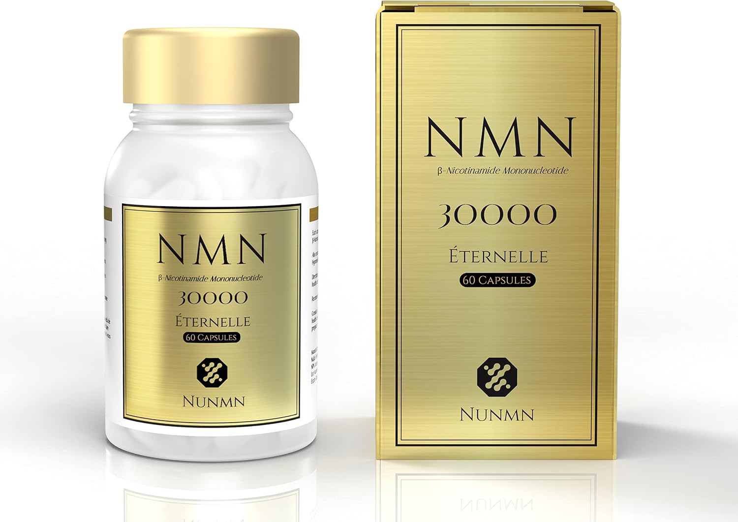 NUNMN NMN 30000 Éternelle β-Nicotinamide Mononucleotide, 60 Cápsulas