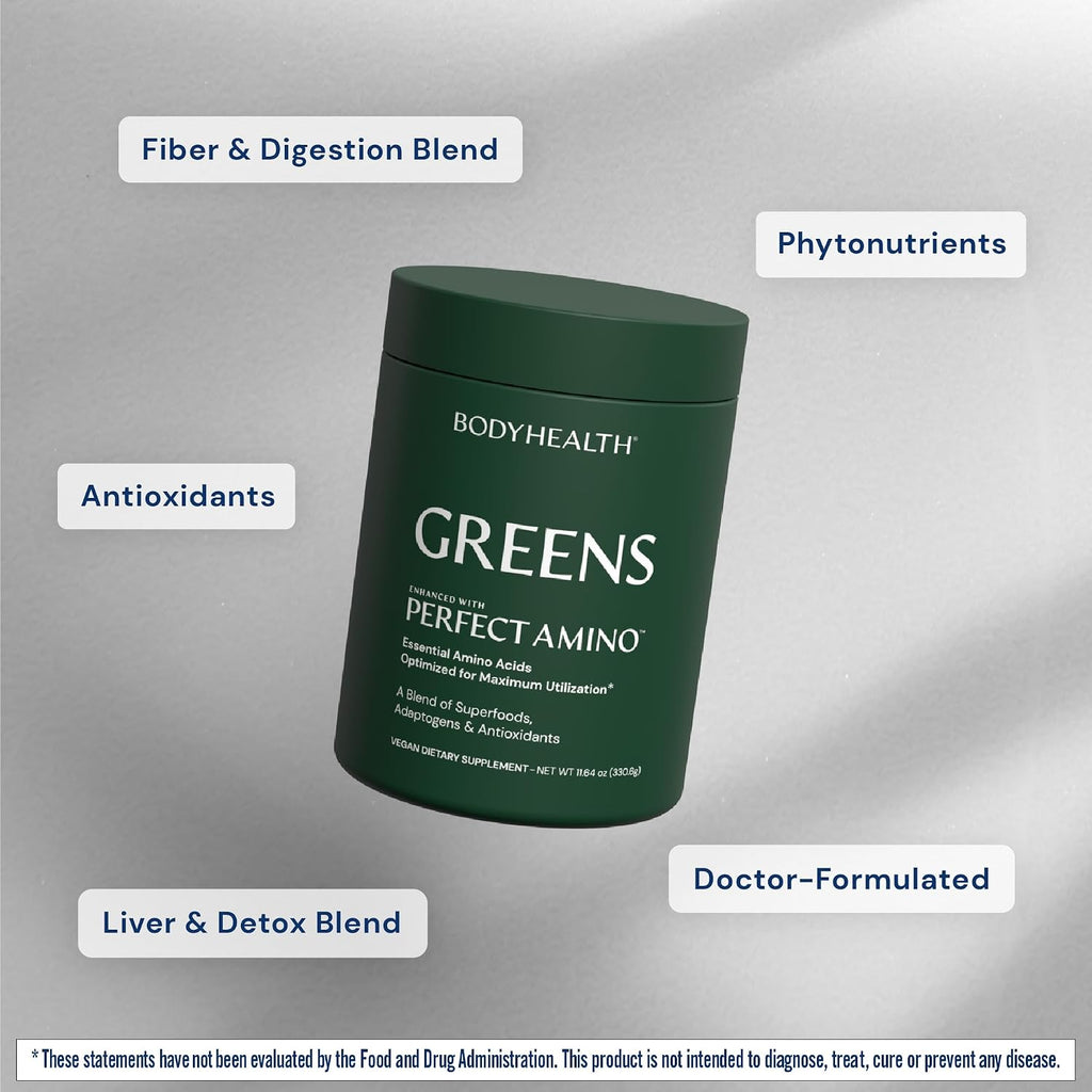 BodyHealth Perfect Greens Formula - Superfood en Polvo Sabor Manzana Verde (30 Porciones)