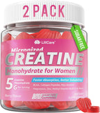 Gomitas de Creatina para Mujeres, Monohidrato de Creatina Micronizada + Mio-Inositol, Péptidos de Colágeno, BCAAs, Ácido Hialurónico, Vitamina B6 B12, Zinc para Energía, Enfoque y Equilibrio Hormonal, Sin Azúcar, 120 unidades