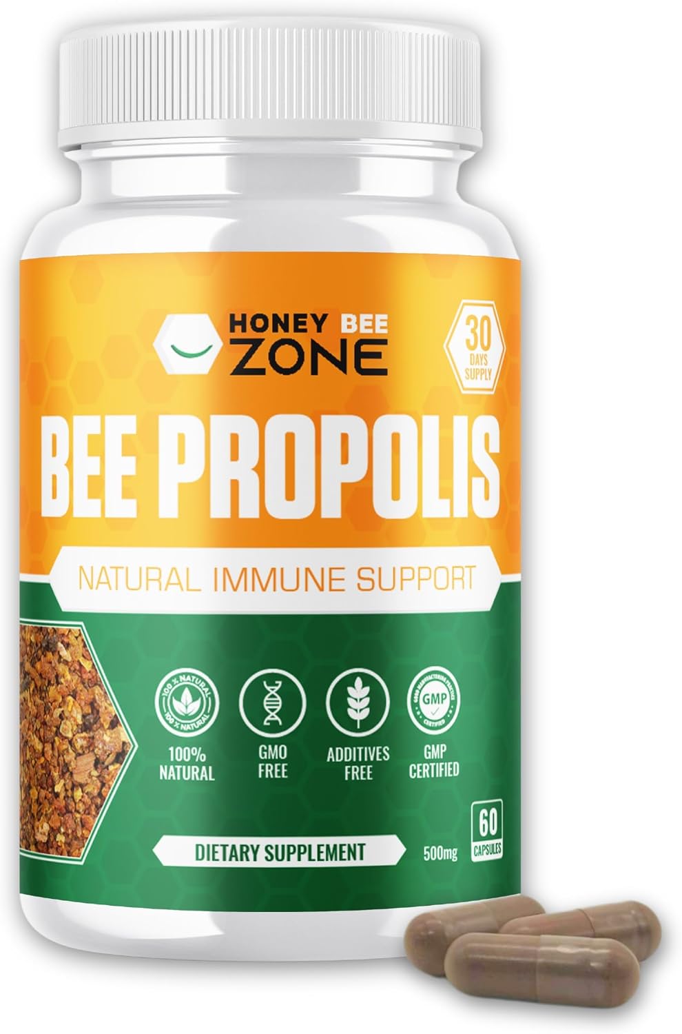 HONEYBEEZONE Cápsulas de Propóleo de Abeja 100% Natural