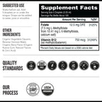 L-Metilfolato Orgánico 7.5 mg con Cofactor Metil B12 - Sabor a Bayas Orgánico - Líquido Sublingual - 30 ml