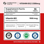 Carbamide Forte Vitamina B12 Metilcobalamina 1500 mcg - 90 Comprimidos