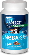 Pet Protect Omega-3 para Perros Medianos y Grandes, 60 Cápsulas Snip-Tip